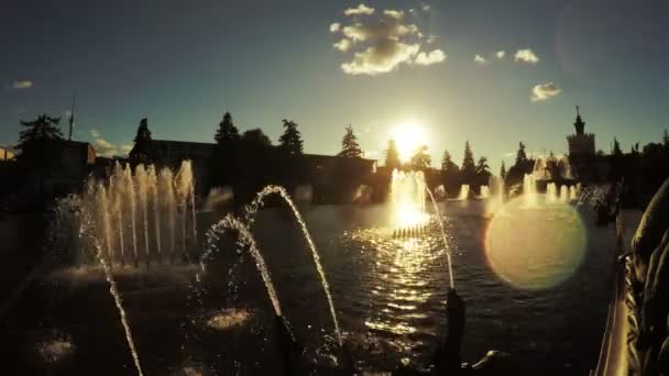 Fountain in city park — Stock Video