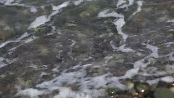 鹅卵石和冲浪 — 图库视频影像