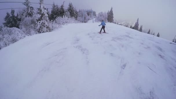 Εκπαίδευση στις πίστες σκι — Αρχείο Βίντεο