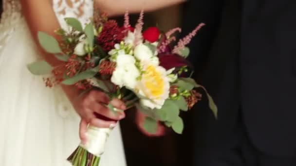 Buquê de casamento nupcial — Vídeo de Stock