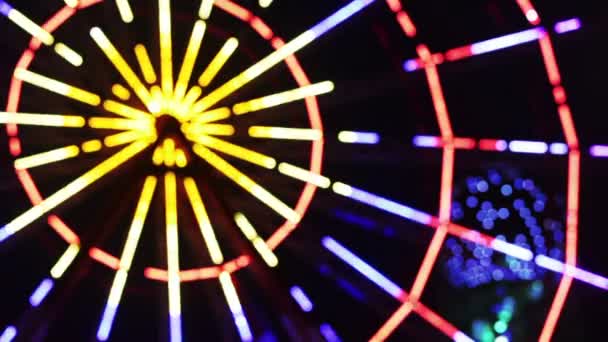 Ferris wheel night — Stok Video