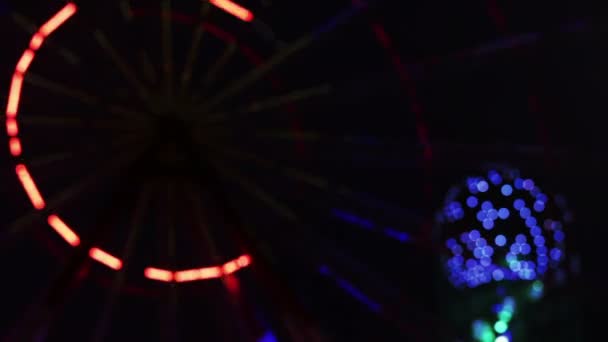 Ferris wheel night — Stock Video