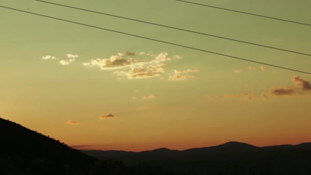 Τελεφερίκ με ηλιοβασίλεμα ταχύτητα — Αρχείο Βίντεο