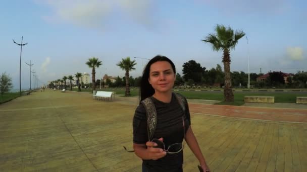 Batumi Boulevard kväll — Stockvideo