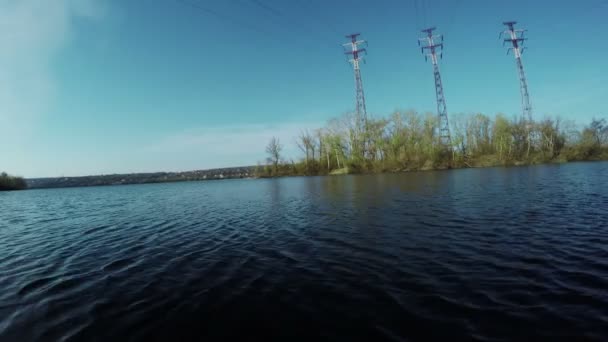 Mástil líneas eléctricas — Vídeos de Stock