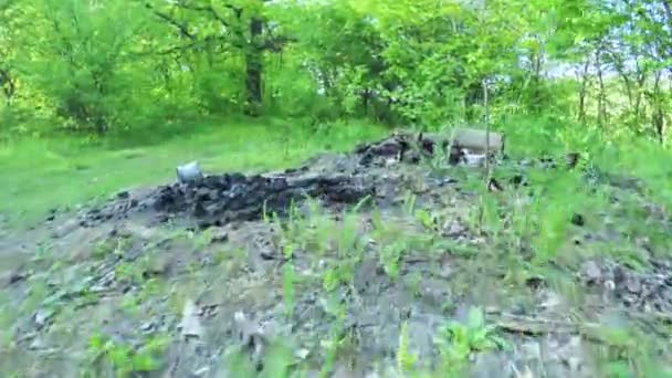 Chimenea en la naturaleza — Vídeo de stock