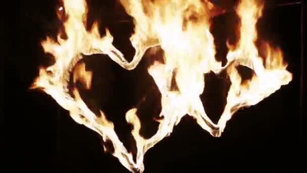 Heart burning fire — Stock Video