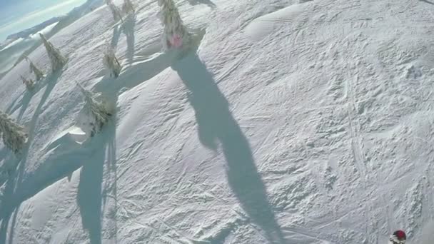 滑雪车着陆 — 图库视频影像