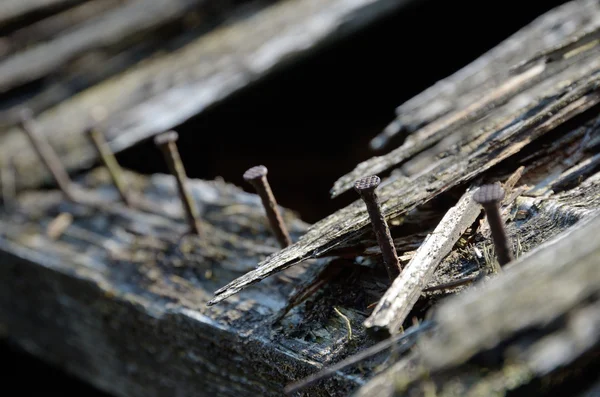 Close-up das ruínas de madeira — Fotografia de Stock