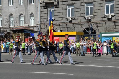 Kyiv, Ukrayna - 24 Ağustos 2018: Khreshchatyk Caddesi 'nde Bağımsızlık Günü Geçidi