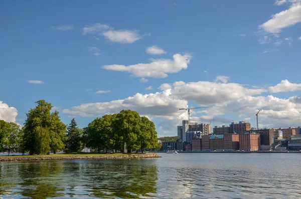 Djurgården Stockholm Hamn Utsikt Över Nya Stadsbyggnader Sverige — Stockfoto