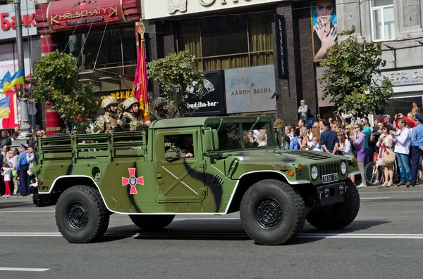 ウクライナの首都での軍事パレード — ストック写真