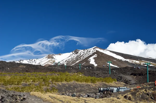 Vista de primavera temprana del monte Etna — Foto de Stock