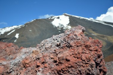 etna Dağı karşı sıkı lav Close-Up