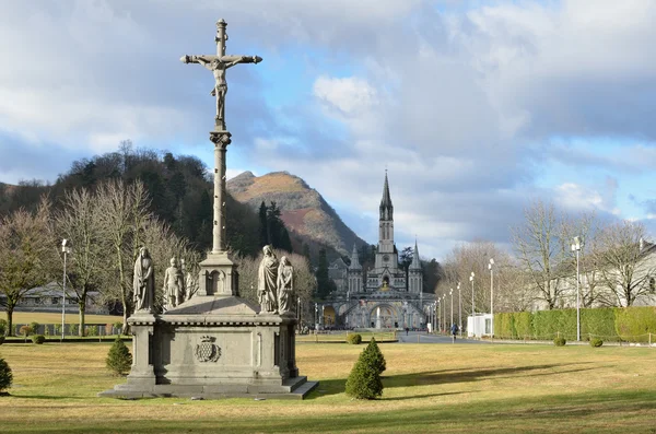 Vista invernale di Lourdes — Foto Stock