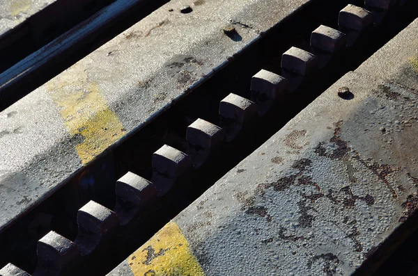 Rails of the rack railroad — Stock Photo, Image