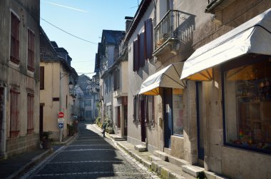 Fransız kasabasında eski bearn tarzı binalar