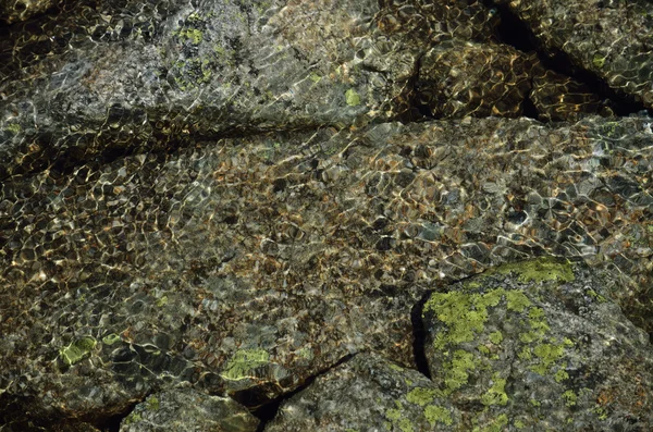 Pedras sob água limpa no córrego da montanha — Fotografia de Stock