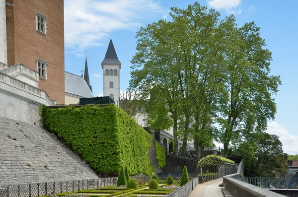 Franska formell trädgård Chateau de Pau — Stockfoto
