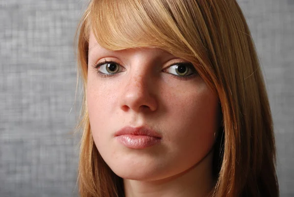 Face of the young blonde teen — Stock Photo, Image