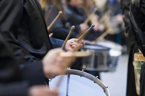 Closeup of people drumming Royalty Free Stock Photos