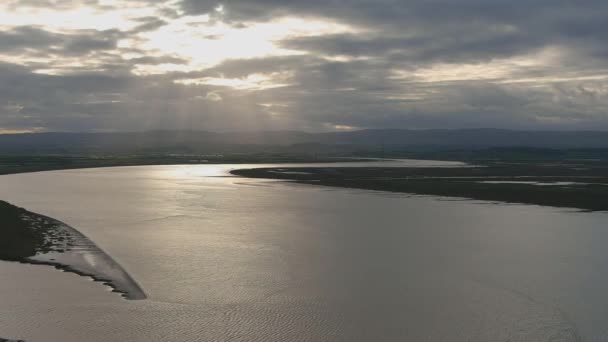 River Parrett Vista Aerea Sulla Bocca Vicino Burnham Sea Nel — Video Stock