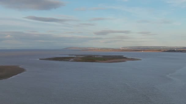 River Parrett Mouth Luftaufnahme Der Nähe Von Burnham Sea North — Stockvideo