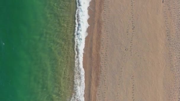 Повітряні Зйомки Пляжу Слаптон Девоні Англія — стокове відео