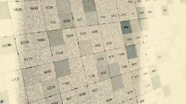 Rakamların arkaplanı, hareket eden karelerle aynı büyüklükte. Animasyon. Numeroloji, kader ve fal bakımı..