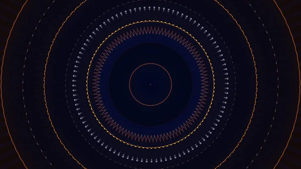 Gráficos de movimiento de ondas circulares sobre fondo negro, bucle sin costuras. Animación. Tecnología de sonido abstracta o grabadoras de audio, anillos de audio pulsantes, bucle sin costura. — Foto de Stock