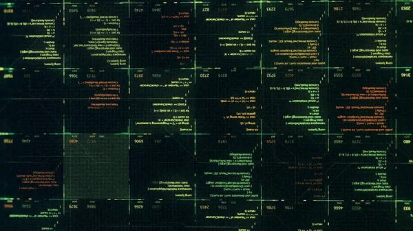 Хакерская атака через сеть, написав специальный код на черном экране компьютера. Анимация. Абстрактные биты данных, фон потока, безморская ловушка. — стоковое фото