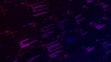 Hacker veri çalıyor, siyah ekran arkaplanındaki soyut dijital veri. Animasyon. Saldırı altındaki sistemin siber güvenlik kavramı, hackleme işlemi ile bilgisayar ekranı.