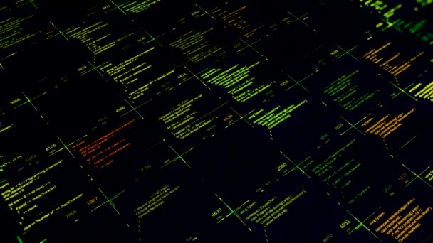 Hacker-Angriff auf schwarzem Bildschirm entdeckt Animation. Abstrakter Computerbildschirm mit Hacking-Programmiercode, nahtlose Schleife. Konzept der Cyber-Kriminalität. — Stockvideo