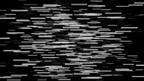 Stream of strokes on black background. Animation. Cyber stream of strokes pulsing on black background. Strokes move to center and are repelled on sides. Flow of strokes is similar to firing of cyber — Stock Video