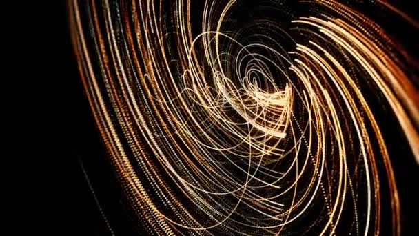 Rotation magique du vortex tourbillonnant de l'espace galactique dans l'espace. Animation. abstrait millions de flexion étroite rayé volant sur fond noir avec haute vitesse, boucle transparente. — Video