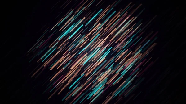 Çapraz vuruşlar. Animasyon. Siyah arka planda hareketli rengarenk ışık dalgaları. Çapraz renkli, yavaş hareket eden vuruşlar — Stok fotoğraf