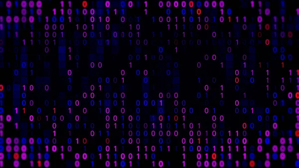 Technologic background with representation of binary code. Animation. Binary digits 1 and 0 in different configurations, seamless loop.