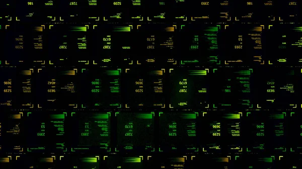 黒の背景、シームレスなループ上のデータ処理の抽象的な可視化。アニメーション。パンデミック時のCovid-19ウイルススキャンの結果,医学と病気の概念. — ストック写真