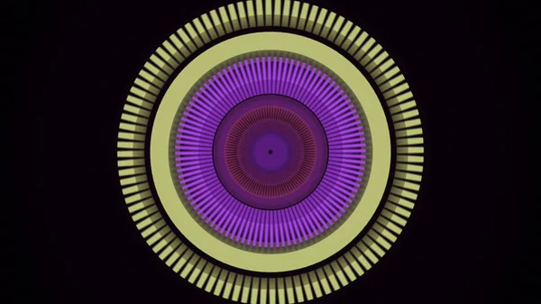 Turbina espacial futurista de ficção científica em movimento caleidoscópico. Animação. Detalhe abstrato simétrico colorido de uma aeronave alienígena, loop sem costura. — Fotografia de Stock