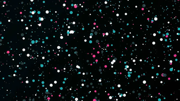 Background of colored dots moving on black background. Animation. Lot of new years color dots move randomly on black background. Beautiful moving and disappearing dots in Christmas colors