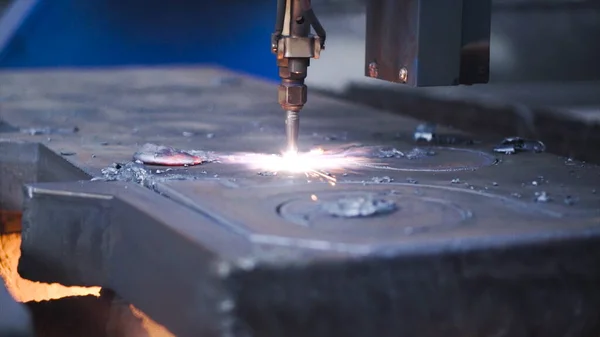 Close-up of welding patterns on metal. Clip. Automated machine for creating welding patterns on metal. With help of welding, beautiful patterns are created on metal