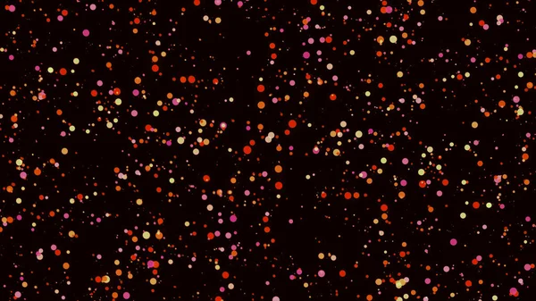 Achtergrond van bewegende stippen in kerstkleuren. Animatie. Mooie kleurrijke stippen willekeurig bewegen op zwarte achtergrond. Kerstkleur combinatie in bewegende stippen — Stockfoto