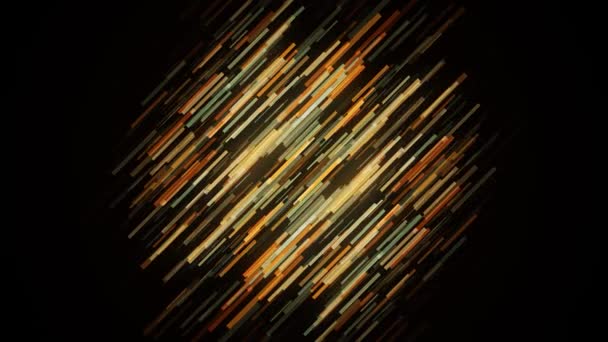 Güneşin dış uzayda soyut görüntüsü. Animasyon. Parlak altın çizgilerin yavaş hareketi siyah arkaplanda izole edilmiş bir küre yaratıyor. — Stok video