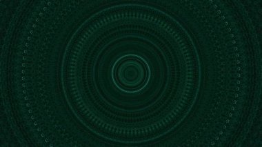 Sonsuz titreşimli dairelerin hipnotize edici görüntüleriyle donatılmış bir arka plan. Animasyon. Renkli halkalar ekranın ortasında bir noktaya daralıyor.