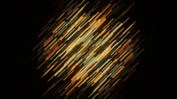 Abstraktní vizualizace slunce ve vesmíru. Animace. Pomalý pohyb zářících zlatých pruhů vytvářejících kouli izolovanou na černém pozadí. — Stock fotografie