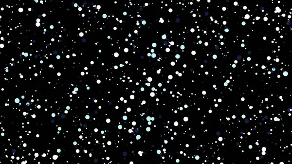 Fehér és kék kerek részecskék, amelyek láthatatlan átlós vonallal elválasztott mezőt hoznak létre. Animáció. Zökkenőmentes hurkot mozgás kis körök fekete háttér. — Stock Fotó