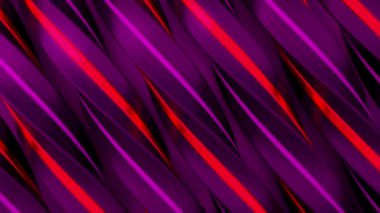 Soyut çapraz bükülmüş çizgiler, arka plan, kusursuz döngü. Animasyon. Mor ve kırmızı renkli çok renkli çizgiler..