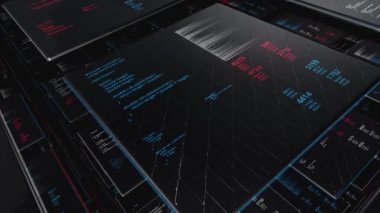 Üç boyutlu veri tabanı. Animasyon. Tablolarda veri özetleri olan bilgi sunucusu. Geleceğin bilgisayar alanında sanal veritabanı