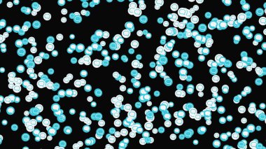 İleti simgeleri siyah arkaplanda aşağıdan yukarıya doğru akıyor, pürüzsüz döngü. Animasyon. Sosyal ağ ve iletişim kavramı.