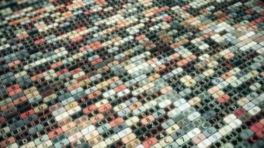 Rakamların ve karakterlerin sanal gösteriminde dinamik bir hareket. Animasyon. Yazılım mühendisliği, bilgisayar programlama kaynak kodu oluşturma, kusursuz döngü.